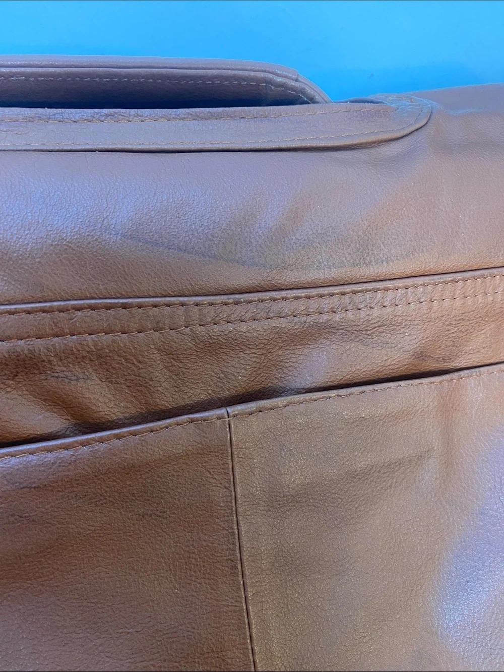 Genuine Leather Brown Bag Briefcase - Handcrafted - laptop iPad carry travel